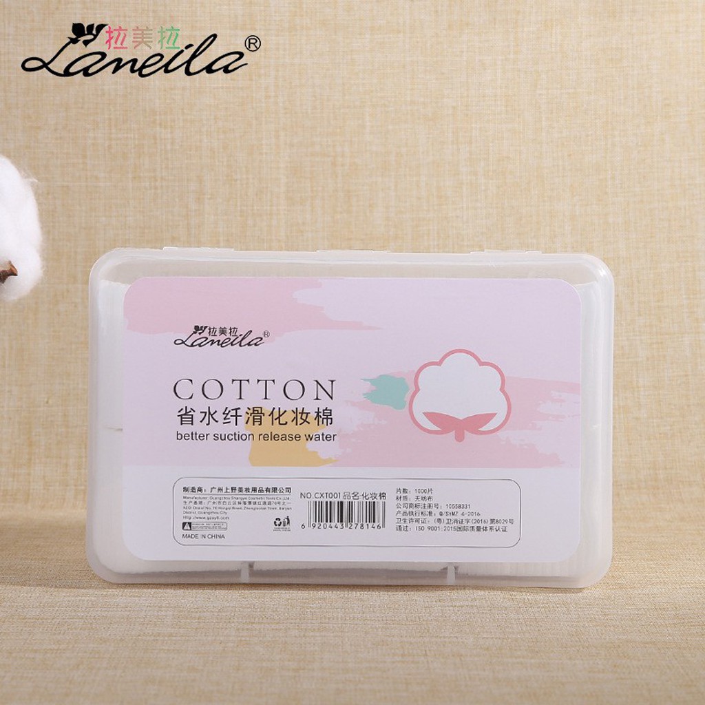 Bông tẩy trang Lameila nội địa Trung - Đủ loại - Lameila 1000 miếng, Lameila 222 miếng và Lameila 50 miếng