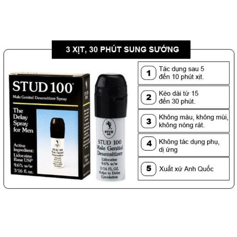 stud 100 chai xịt lạnh kéo dài thời gian