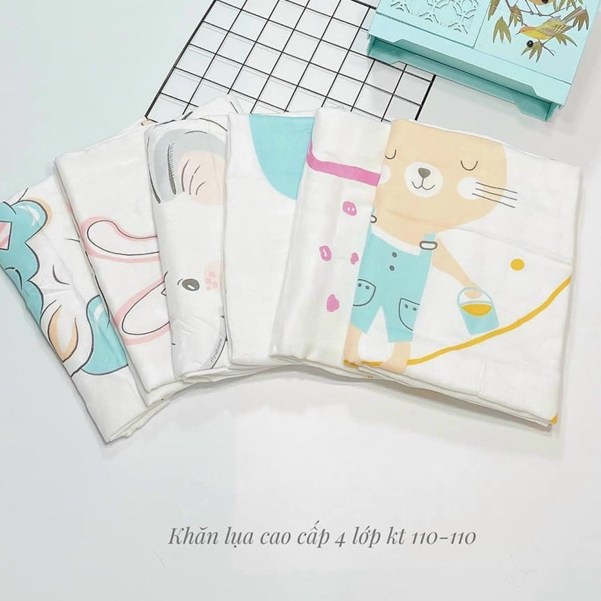 ⭐ Chăn/Mền Lụa Mùa Hè Cho Bé ⭐ Khăn Cotton Mỏng Mềm Cho Bé Trai Bé Gái 120.120cm ⭐