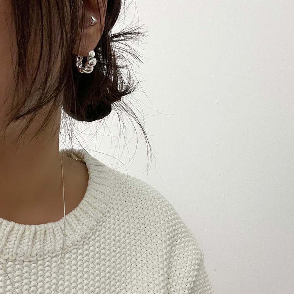 Khuyên Tai Dạng Xoắn Bằng Kim Loại Phong Cách Cổ Điển Đơn Giản Thời Trang Cho Nữ