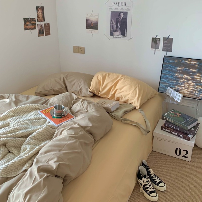 Set Bộ Vỏ Chăn Ga Cotton TC, Chất Cotton Mềm Mát - Nhiều Màu Sắc (shinbedding)