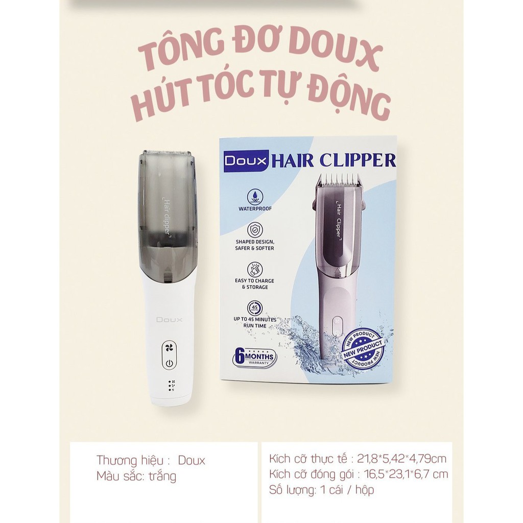 Tông đơ hớt tóc Doux bản nâng cấp hút tóc con cho bé