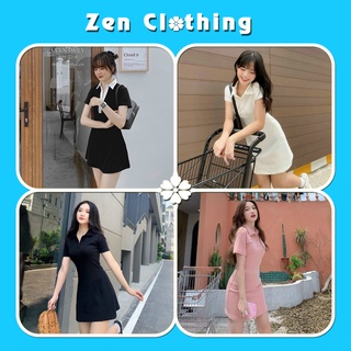 Váy polo cổ sơ mi dáng xòe đầm polo nữ cotton ngắn tay Zen Clothing Zen012