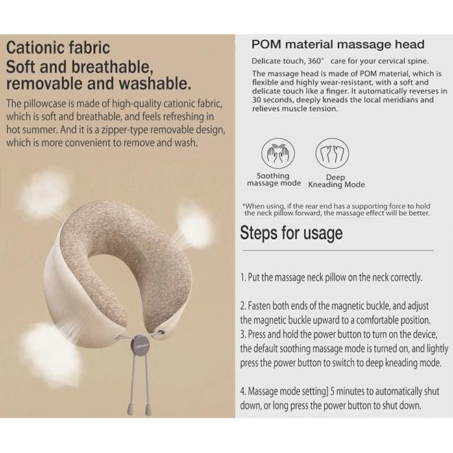 Gôi massage cổ Leravan LJN002 pin sạc tiện lợi chính hãng cao cấp - Minh Tín Shop