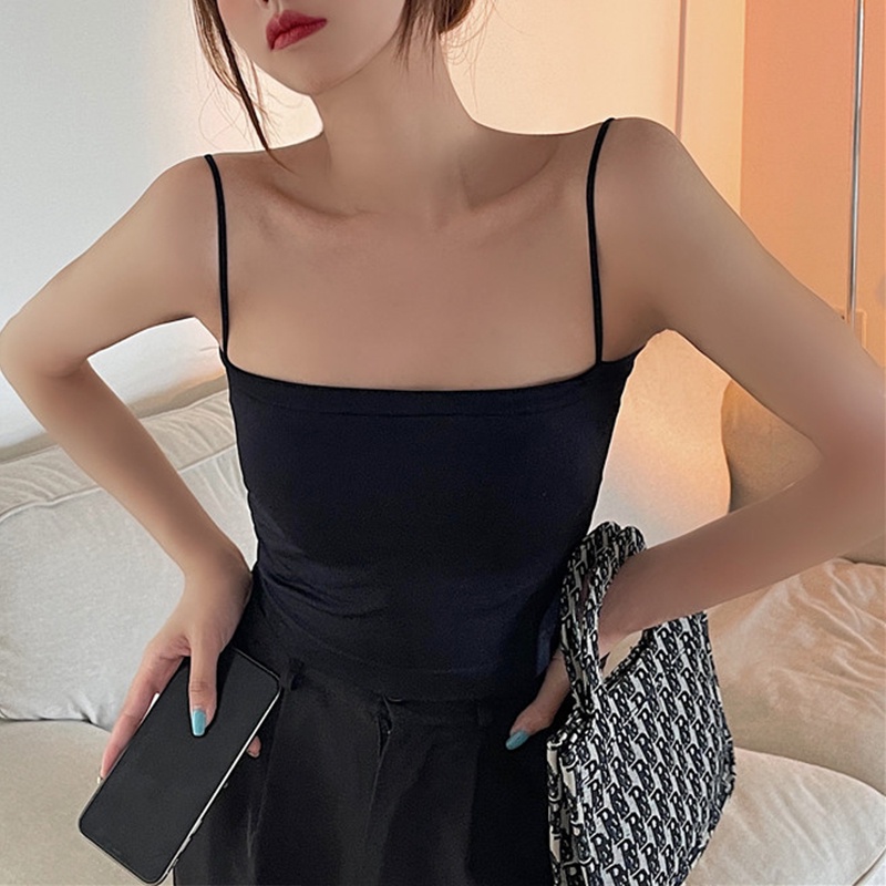 Áo hai dây có mút đệm ngực màu trơn cho nữ