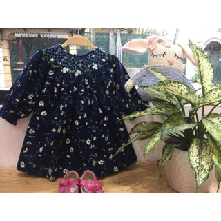Váy thô cà bông hoa nhí tối màu
