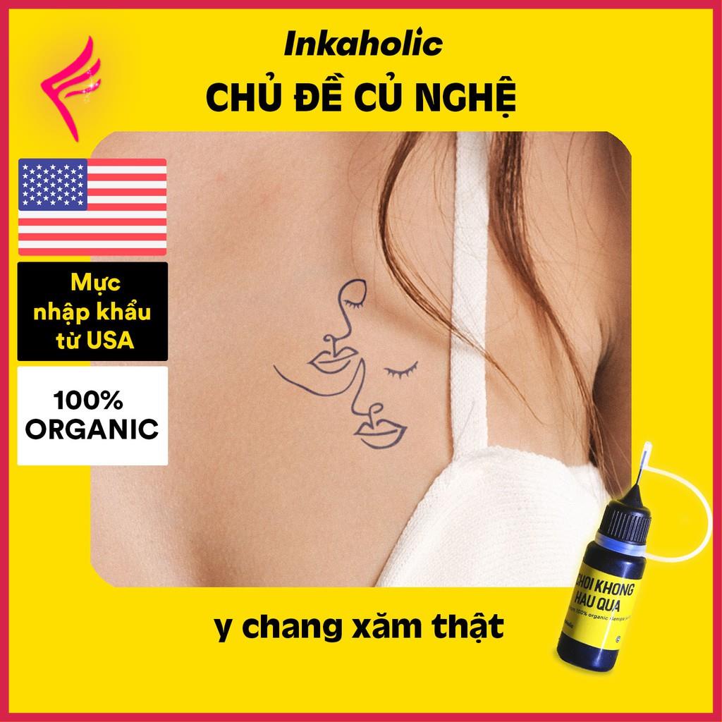 💃Hình xăm tạm thời 15 ngày Inkaholic chủ đề Củ Nghệ - đẹp & ngầu như xăm thật, dán lên da & phun mự