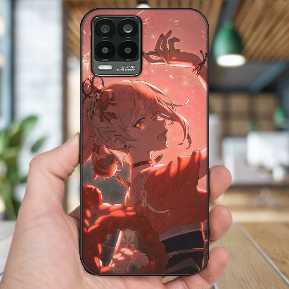 Ốp lưng Realme 8, 8 Pro viền đen in hình Yoimiya Genshin Impact