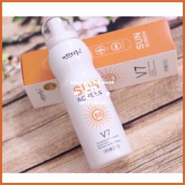 KEM XỊT CHỐNG NẮNG  V7 Sun Screen nâng tông chống nắng spf 50