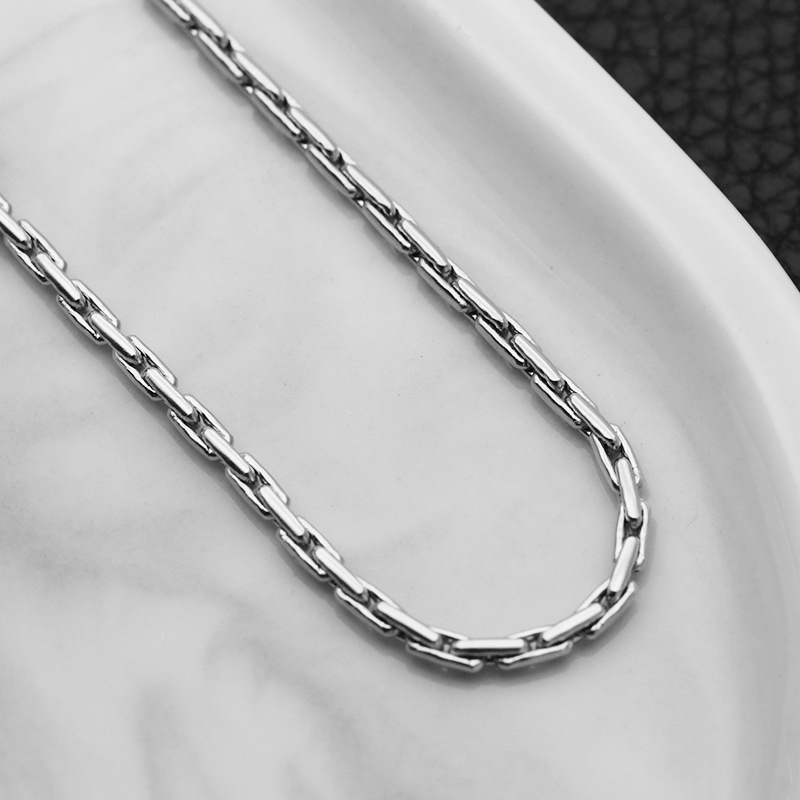 Dây chuyền nam titan xích kiểu trơn dày 1.8mm 2.3mm không gỉ có nhiều độ dài để chọn C22