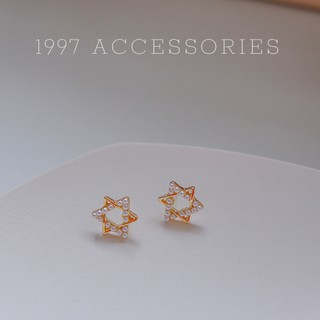 Bông Tai Khuyên Tai Nữ Hình Sao Đính Hạt Tròn 1997 Accessories