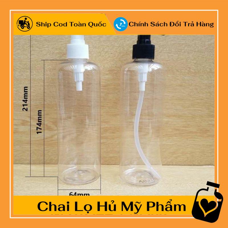 Chai Chiết Mĩ Phẩm ❤ TOP GIÁ RẺ ❤ Chai nhấn vòi nhấn sữa tắm 500ml cao, phụ kiện du lịch