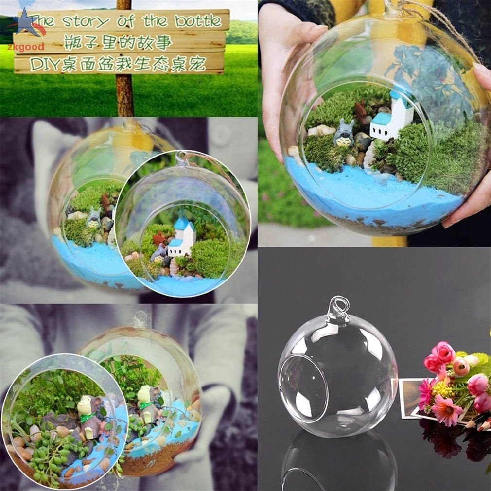 Lọ hoa thủy tinh hình tròn dùng để treo tường trang trí