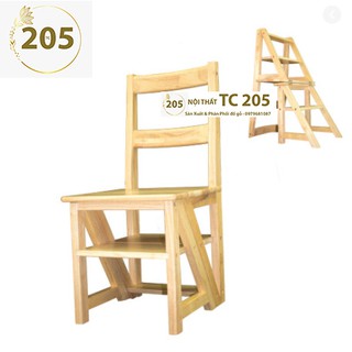 Ghế Thang Thắp Hương (Thắp Nhang) - Gỗ Cao Su - Ghế Bậc Thang Xếp Gọn Thành Ghế Ngồi ( Cao 89cm ), Ghế Bậc Thang 4 bậc