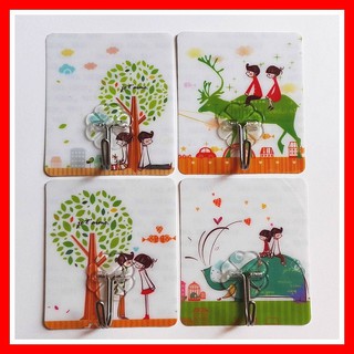 50 Móc Dán Tường Chịu Lực Siêu Dính Có Họa Tiết (7.6x8.6CM)