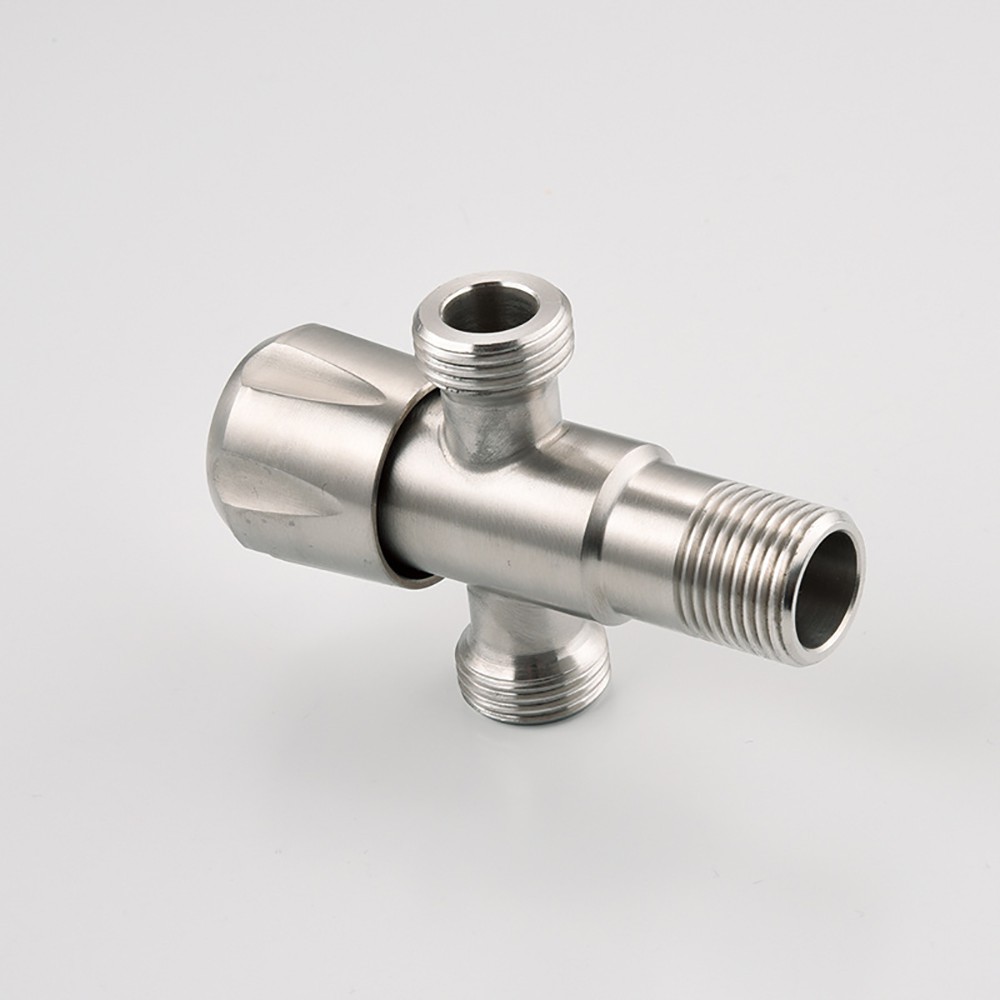 Van T chia bồn cầu – Van khóa giảm áp lực nước 2 đầu ra Inox SUS 304