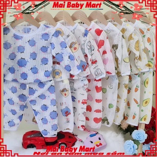 Combo 5 bộ cotton giấy dài tay cho bé sơ sinh đến 16kg