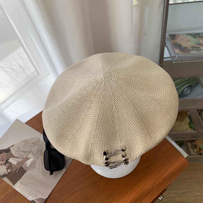 Mũ beret màu đen bằng cotton lanh thời trang phong cách retro Nhật Bản cho nữ