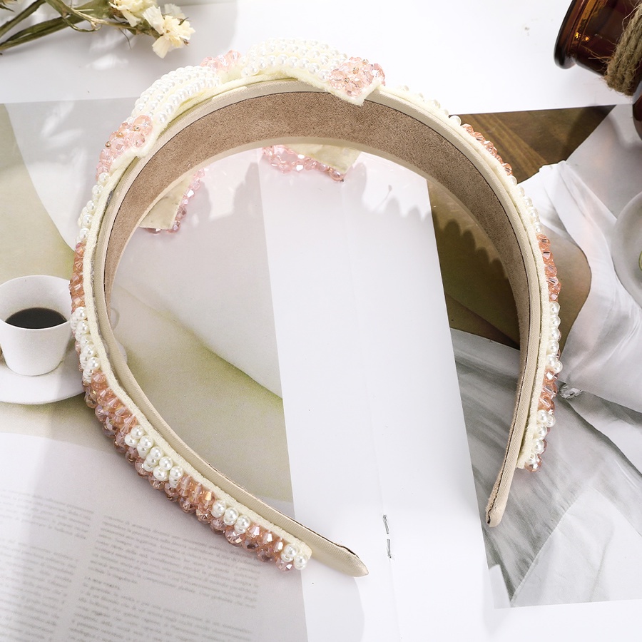 Mới Băng Đô Cài Tóc Bản Rộng Đính Hạt Ngọc Trai Thanh Lịch Cho Nữ