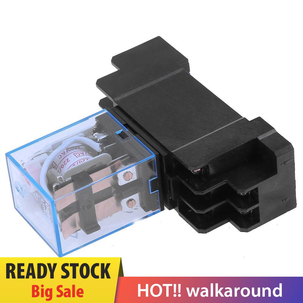 walkaround 220V 10A LY2NJ Mini 8 Pin Coil Power Electric Relay With Socket Base Black