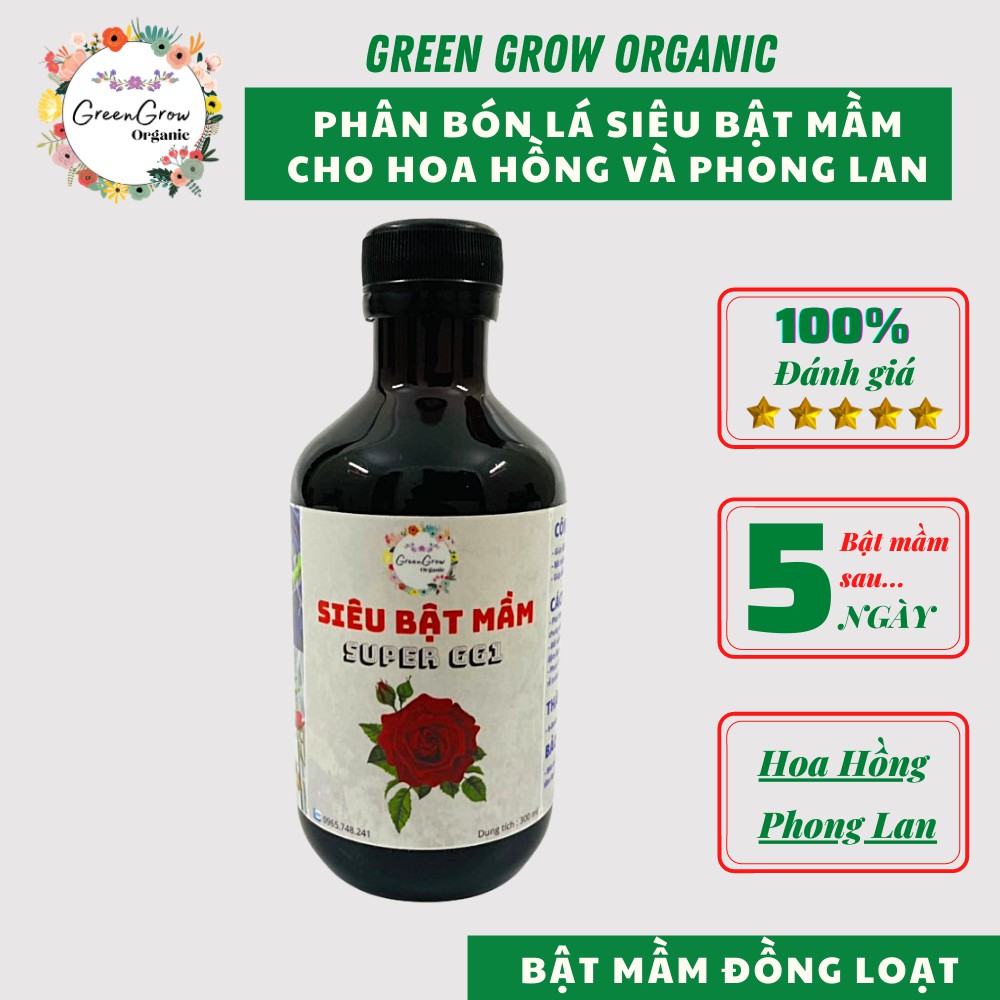 Phân bón lá siêu kích mầm kích rễ cho lan hoa hồng cây kiểng loại phân bón lá giúp kích mầm đồng loạt MS118 GREEN GROW