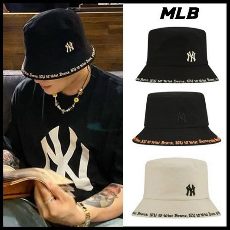 NÓN BUCKET M L B CHẤT VẢI COTTON HÀN QUỐC CAO CẤP, NÓN THỜI TRANG BU9A22 MÀU NGỌC TRAI, MÀU ĐEN
