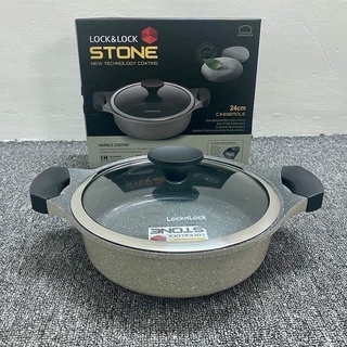 Nồi Đá Cao Cấp Stone 7 Lớp 2 Tay Cầm LocknLock LCA6242D 24cm (Thành thấp)