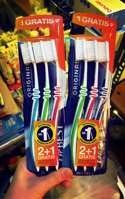 BỘ BÀN CHẢI VỈ 3 CHIẾC hàng nội địa Đức - DR.BEST ORIGINAL