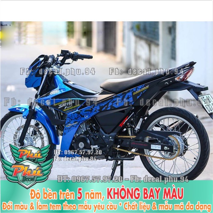Tem rời Satria Stone 2019 xanh đen (P)