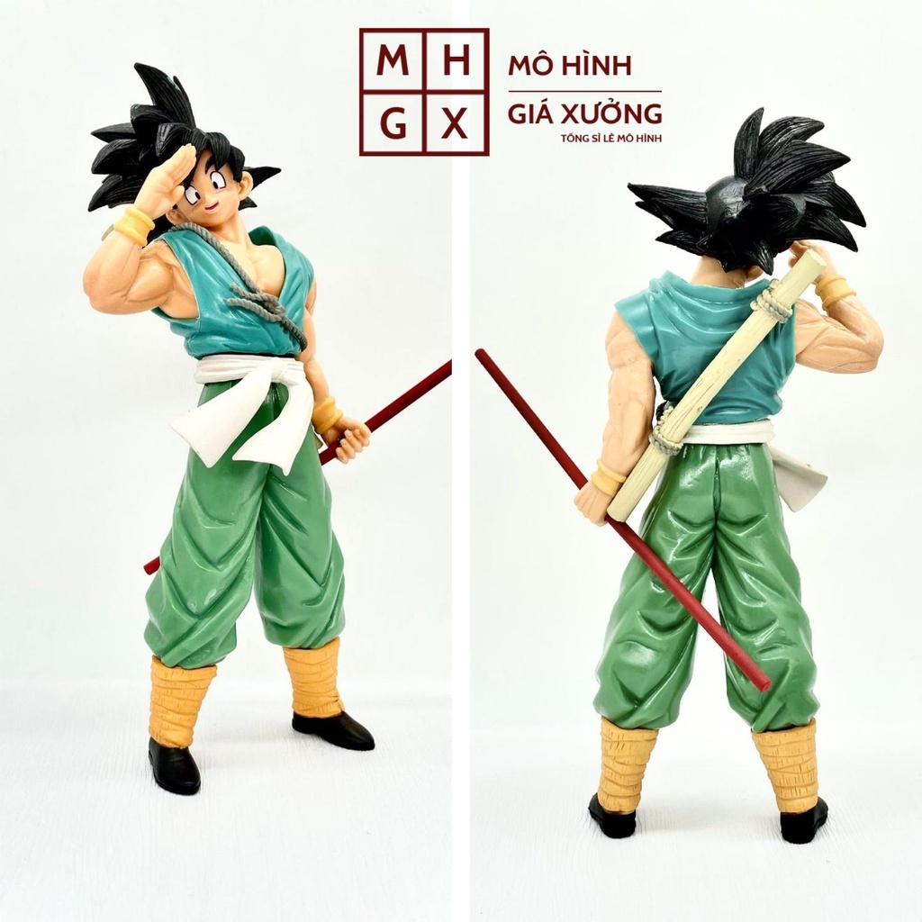 Mô hình Dragon Ball  SonGoku áo xanh cầm gậy cao 23cm , figure mô hình 7 viên ngọc rồng dragon ball , mô hình giá xưởng