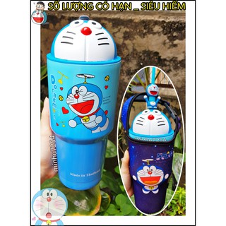 [COMBO NẮP DORAEMON] BỘ LY GIỮ NHIỆT ĐỒNG BỘ ĐOREMON 900ML SIÊU DỄ THƯƠNG