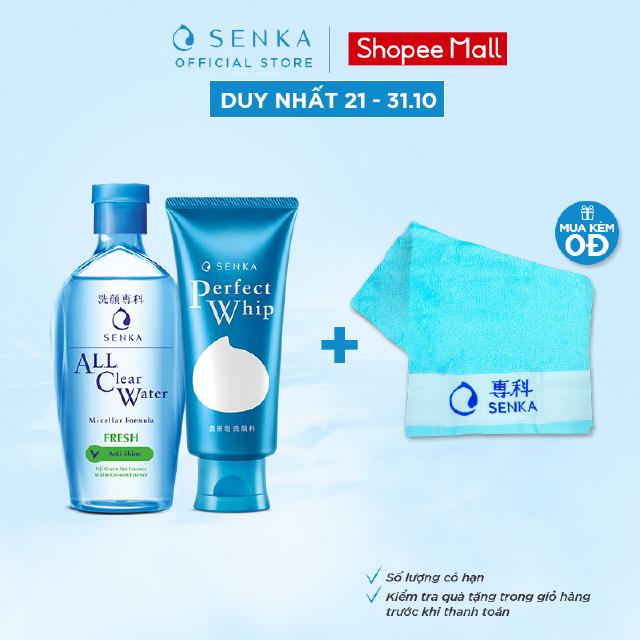 Bộ đôi làm sạch Nước tẩy trang Fresh 230ml & Sữa rửa mặt Senka Perfect Whip 120g_95203