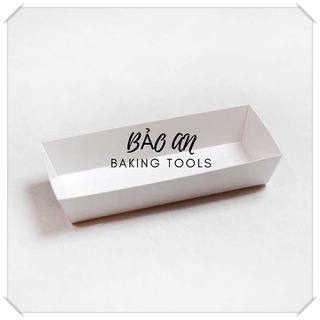 Hộp giấy Kraft chữ nhật màu da bò nắp trong đựng bánh/thức ăn (set 10)