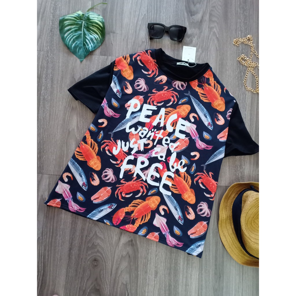 áo thun bigsize nam nữ[hải sản] KY78