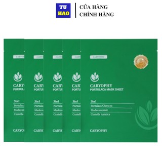 Combo 5 Mặt Nạ Giảm Mụn Chuyên Sâu Caryophy Portulaca Mask Sheet 22grx5