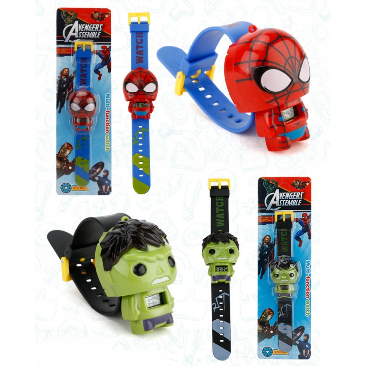 Lol Spiderman Kapten Iron Man America Avengers Jam Tangan điện Tử HÀn QuỐc Cute Fashion Toys Korea Kids 3d