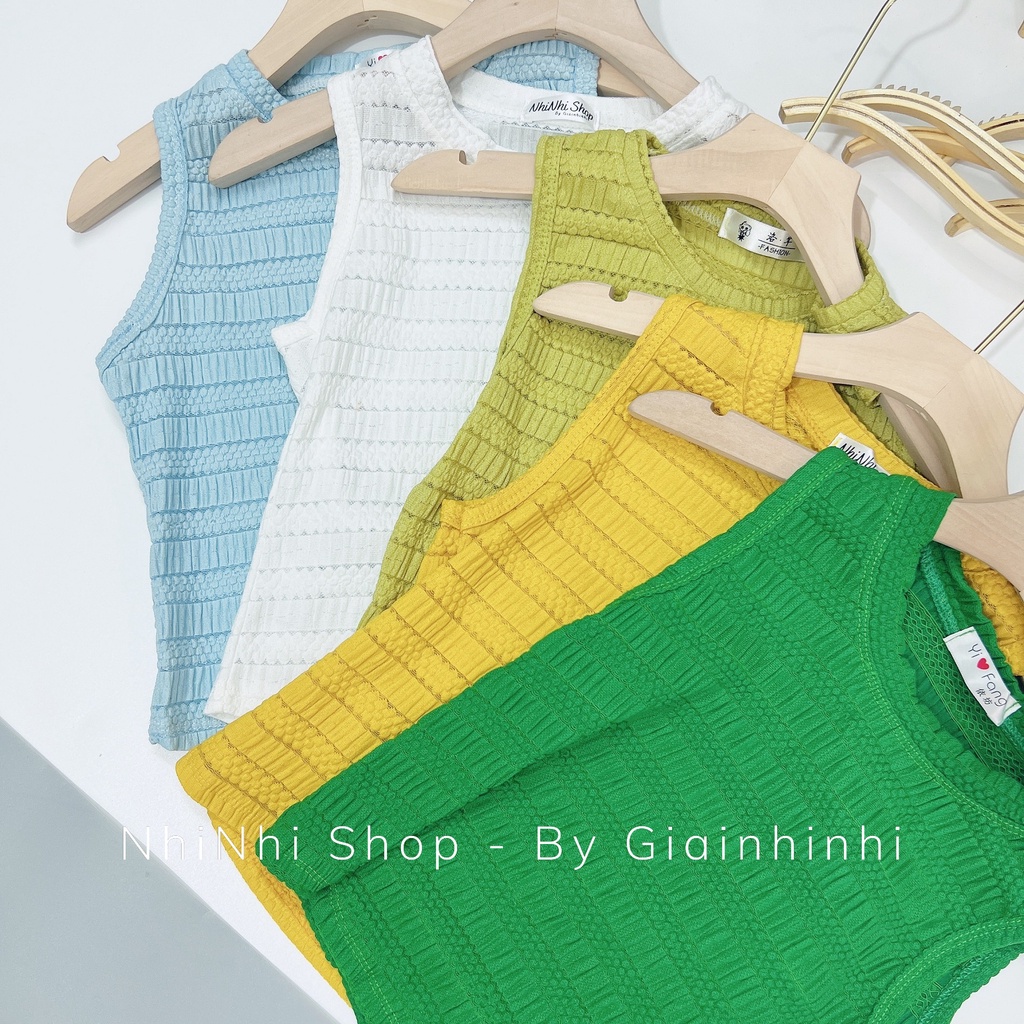 Áo ba lỗ chất xốp mềm co dãn dáng ngắn, Áo croptop ba lỗ xốp dáng ôm AK6534 - NhiNhi Shop