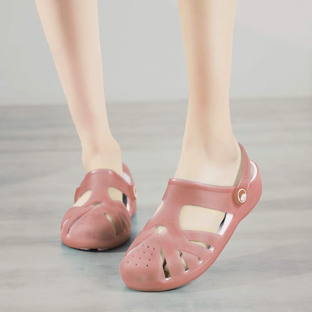 Xăng đan Crocs Bằng Nhựa Dẻo 5 Màu Cho Nữ