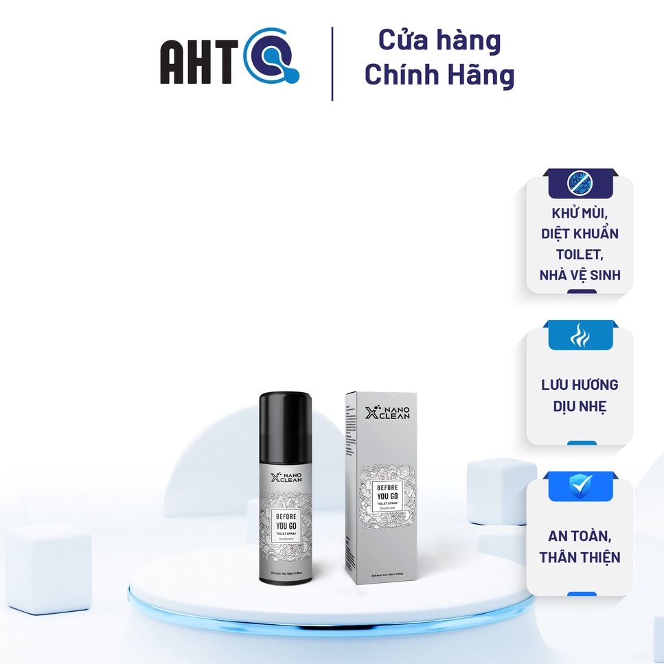 Chai xịt khử mùi nhà vệ sinh nano bạc Nano Xclean-hương nước hoa-khử mùi khó chịu, mùi khói thuốc, ẩm mốc 40ml