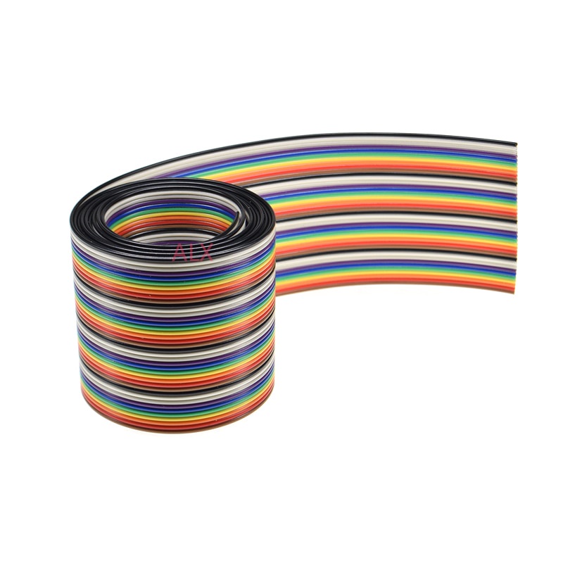 1Meter 6P/10P/12P/14P/20P/40P 1.27mm PITCH color Flat Ribbon Cable 6/8/10/16/20/40 Pin Rainbow WIRE for FC dupont Connector