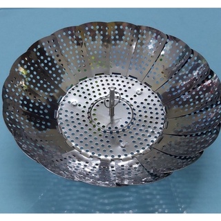 Vỉ hấp inox 3 chân có lỗ thoát hơi-Vỉ hấp thực phẩm gấp gọn, tiện lợi dùng cho nồi thường và nồi hấp