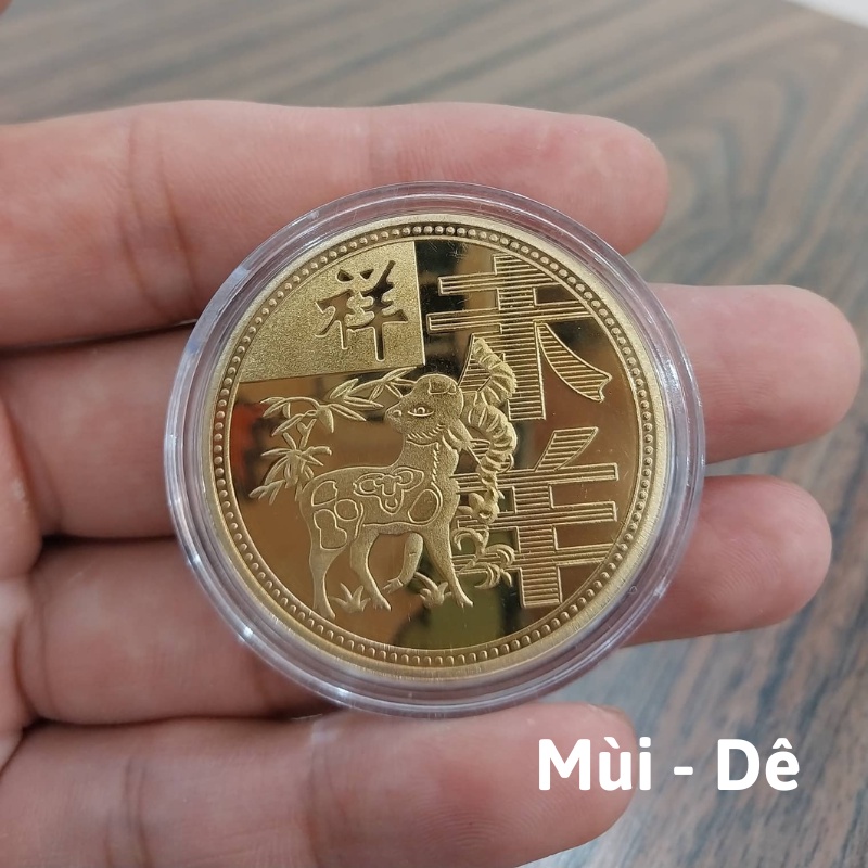 Đồng Xu 12 Con Giáp Mạ Vàng Treo Oto, Xe Máy Phong Thủy
