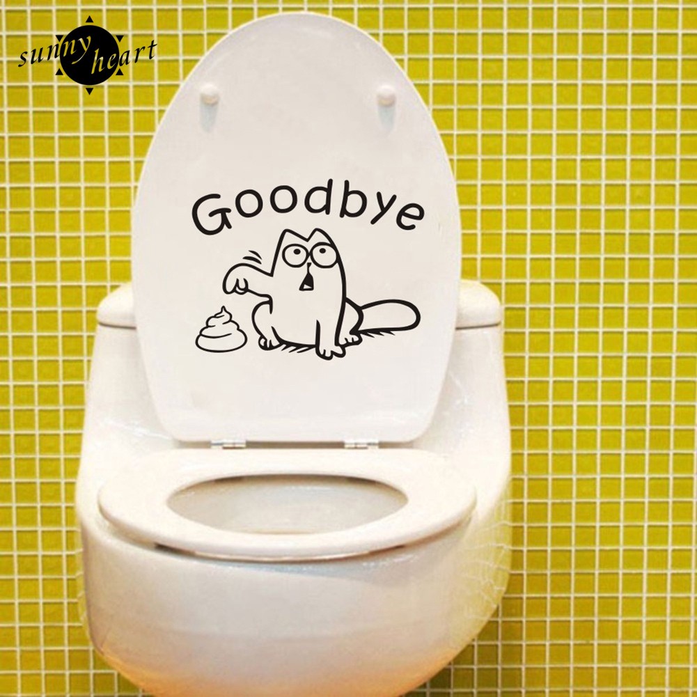 Sticker dán tường họa tiết hình chữ BYE dùng trong trang trí phòng tắm