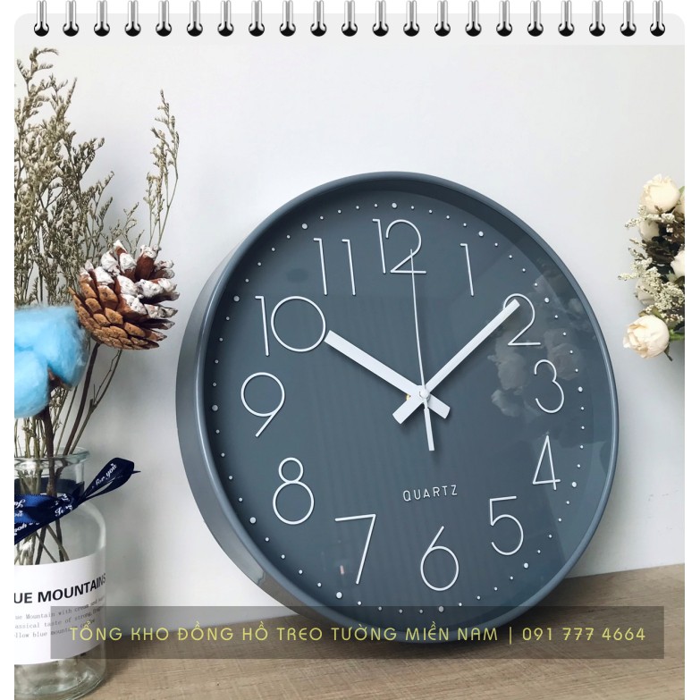 [Bh 12 Tháng] - Đồng Hồ Treo Tường Kim Trôi Quartz - Không tiếng động [30-35 cm]