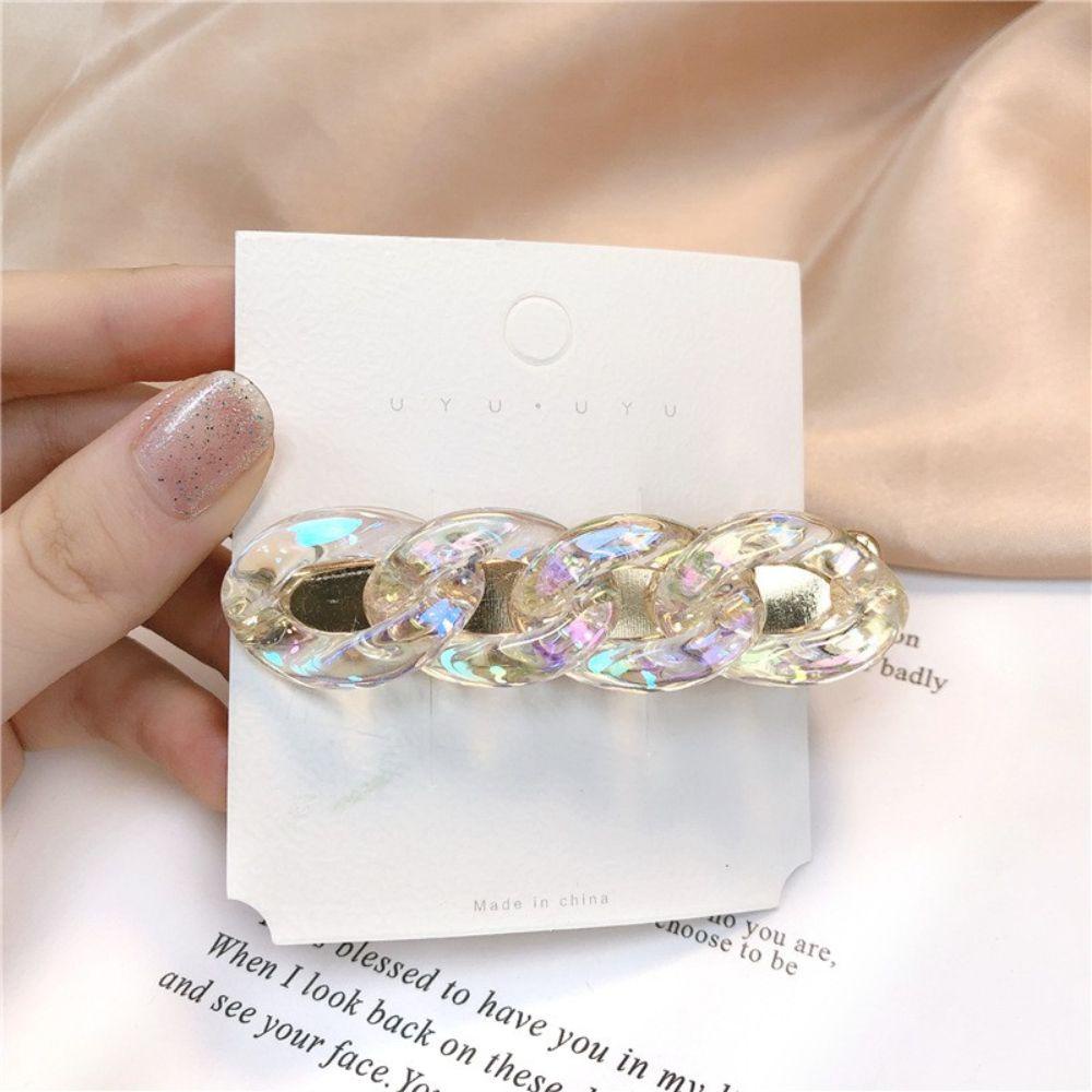 EXPEN Kẹp Tóc Dạng Chuỗi Pha Lê Trong Suốt Thời Trang Cho Nữ