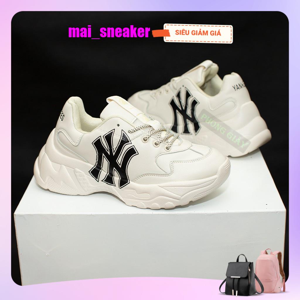 Giày Thể Thao MLB NY Đen Cao Cấp Nam nữ Tăng Chiều Cao - Giày Thể Thao Màu Trắng Full Box 2022