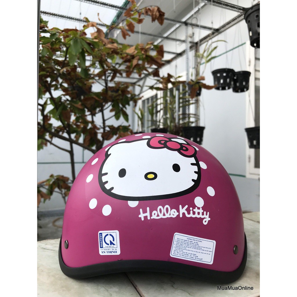 Nón Bảo Hiểm Nửa Đầu Hello Kitty,nón bao hiểm dễ thương Hello Kitty