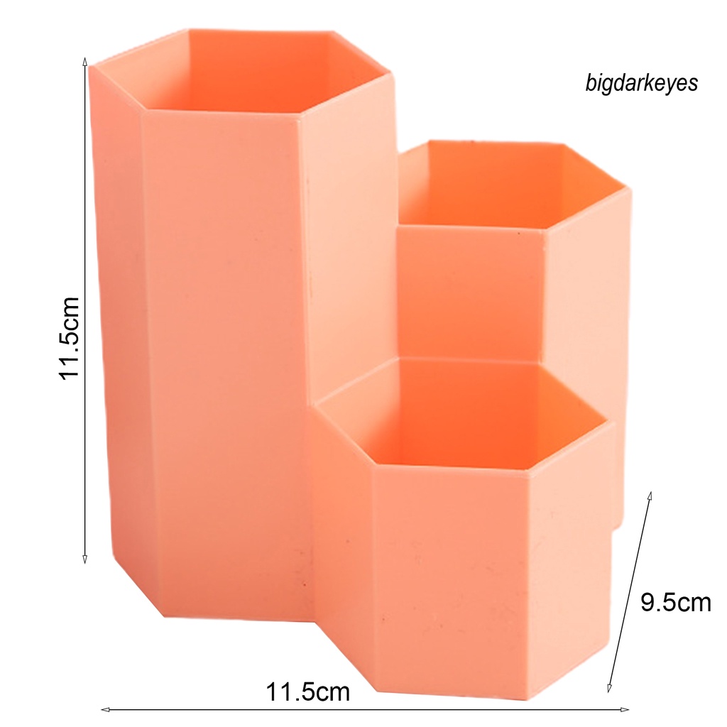 Giá Đỡ Bút Hình Lục Giác 3 Ngăn Bằng Nhựa Tiết Kiệm Không Gian Tiện Dụng