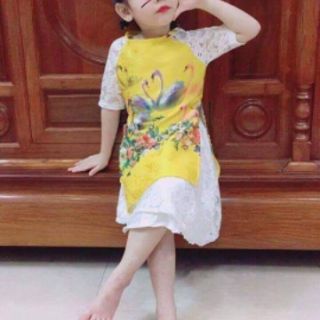 Áo dài thiên Nga cho bé gái