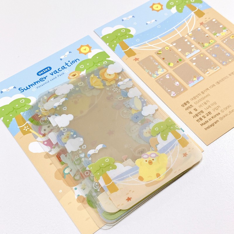 Frame OKIKI Phone Screen & Summer - Pack 10c Ảnh Trong Suốt Trang Trí Photocard Bo Góc Dễ Thương